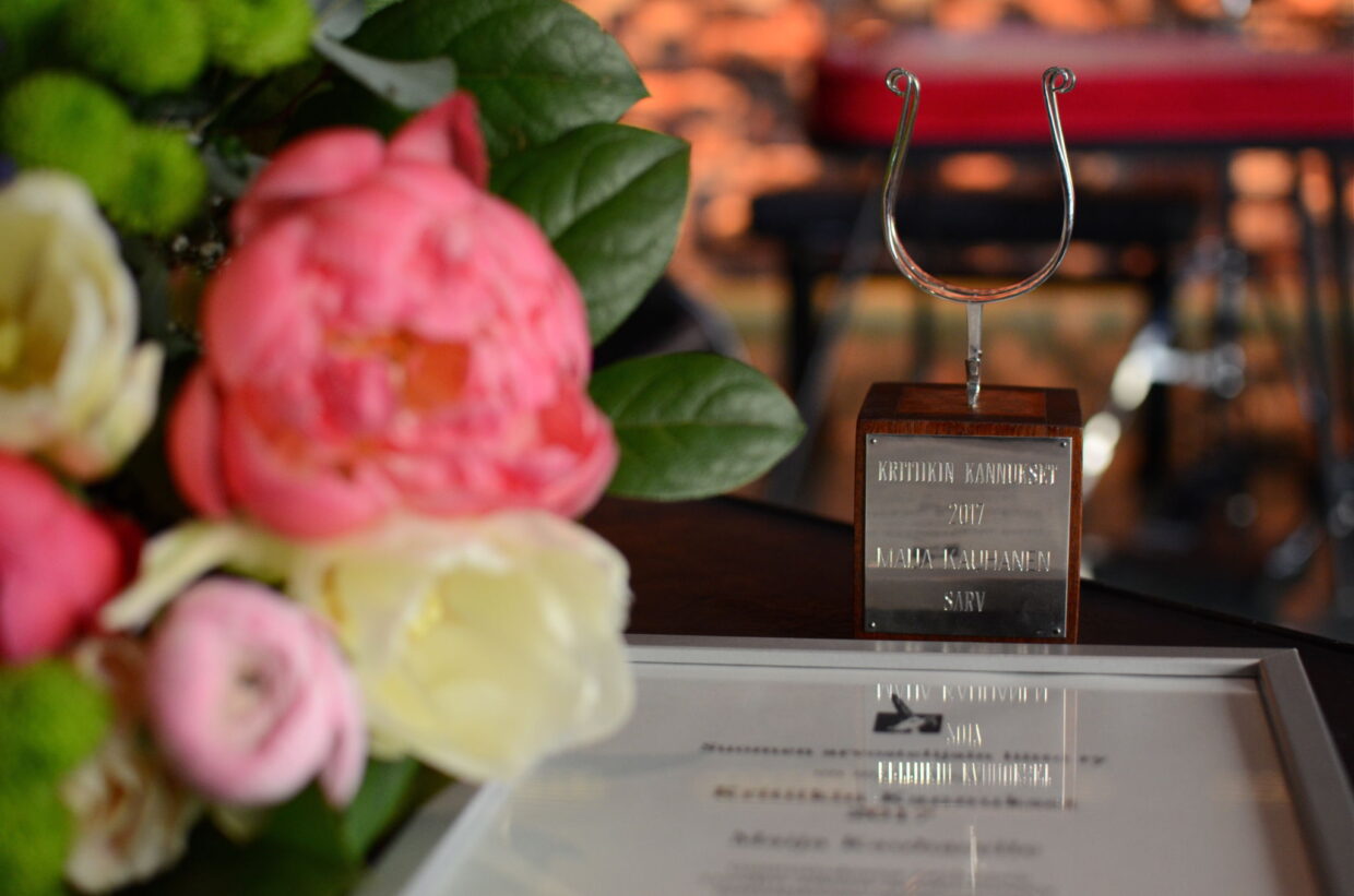 Kritiikin Kannukset -palkinto. Kuva: Jouni Viitala