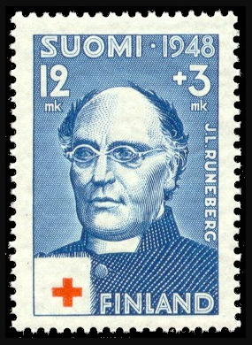 J.L. Runeberg postimerkissä vuodelta 1948.