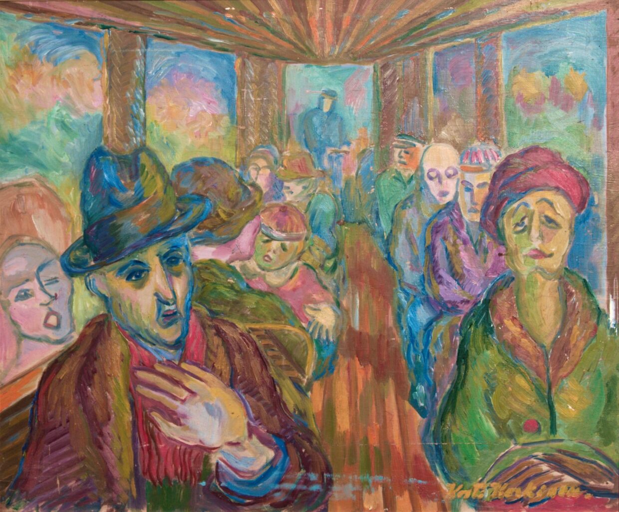 Kosti Koskinen: Raitiovaunussa