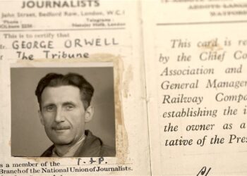 George Orwellin lehdistökortti (National Union of Journalists). Kuva: The Orwell Foundation.