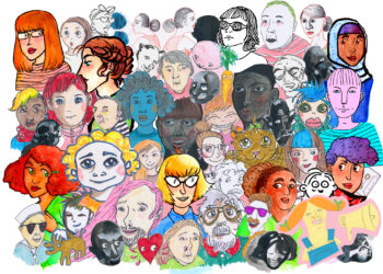 Feministisen sarjakuvatoiminnan kollektiivisesti tehty kuva. Kuvalähde: Johanna "roju" Rojola