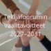 Tekijäfoorumin vaalitavoitteet 2027–2031